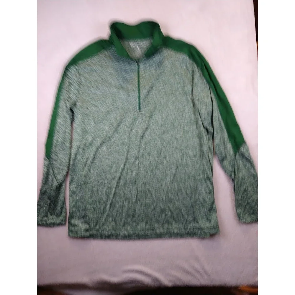 Holloway 1/4 Zip Pullover Sweatshirt Mens Large Performance Golf Heathered Green - Picture 4 of 6